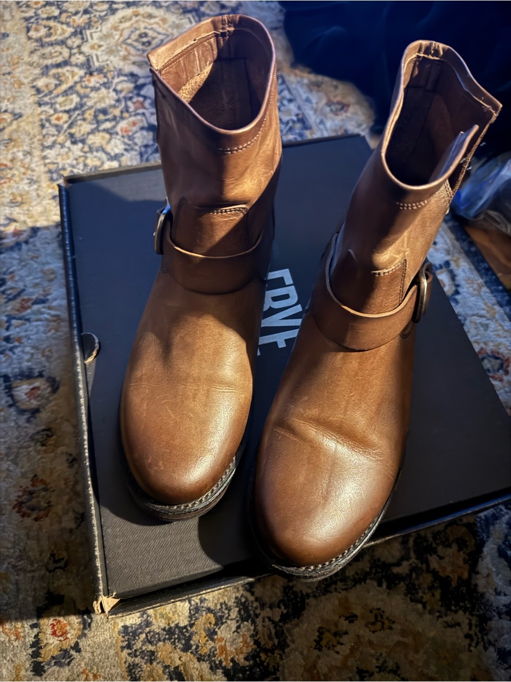 Frye Slate Veronica Bootie Women's Leather Ankle Boots with Buckle sz 8.5M